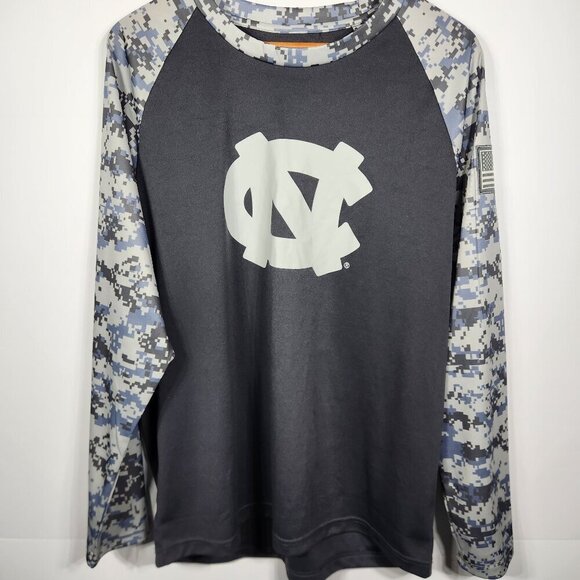Men's Colosseum Charcoal/Digi Camo North Carolina Tar Heels Long Sleeve XL - Picture 1 of 7